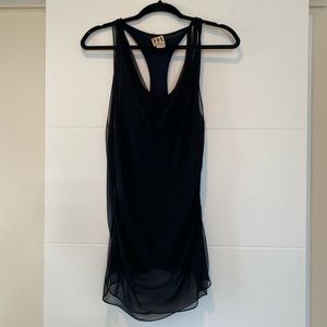 HauteHippie black draped blouse tank